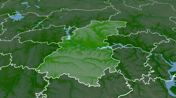 Nizhegorod Região Rússia Ampliada Destacada Principais Características Paisagem Física Renderização — Fotografia de Stock