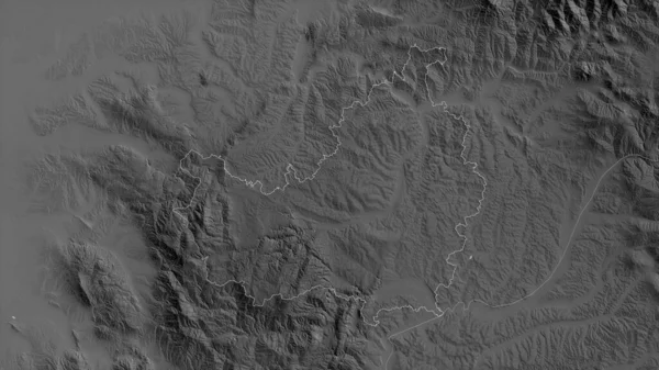 ルーマニアの郡クルジュ 湖や川とグレースケールの地図 形状は その国の領域に対して概説 3Dレンダリング — ストック写真