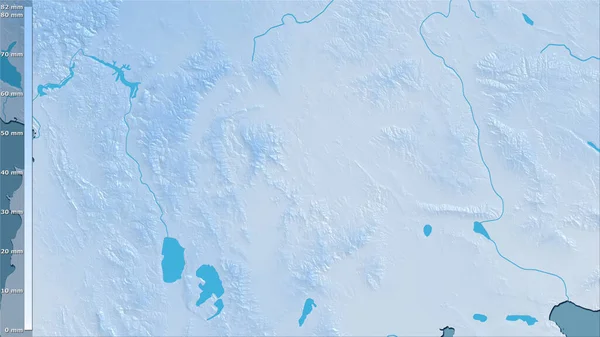 Precipitation Driest Month Macedonia Area Stereographic Projection Legend Raw Composition — Stock Photo, Image