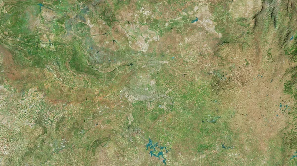 Gauteng Provinsen Sydafrika Satellitbilder Form Som Skisseras Mot Dess Landområde — Stockfoto
