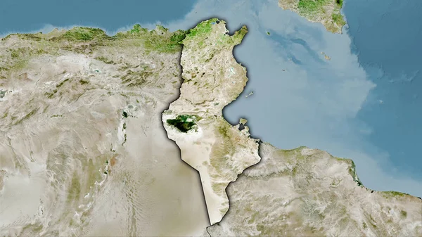 Túnez Satélite Mapa Proyección Estereográfica Composición Cruda Capas Trama Con — Foto de Stock