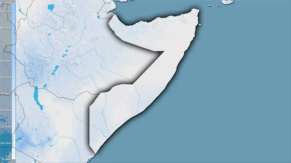 Précipitation Mois Sec Dans Région Somalie Dans Projection Stéréographique Avec — Photo