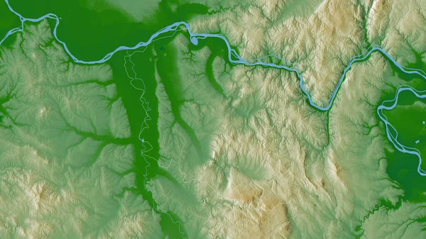 Branicevski District Serbia Colored Shader Data Lakes Rivers Shape Outlined — Stock Photo, Image