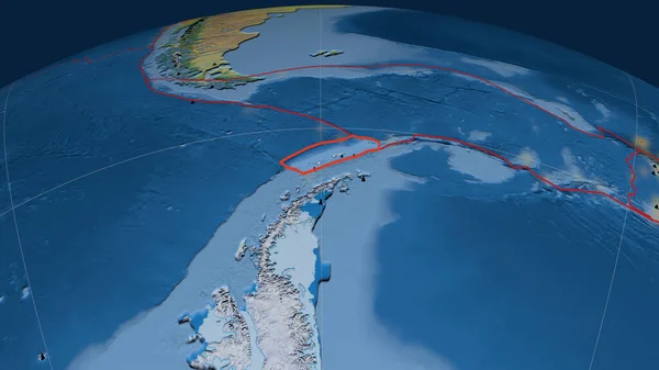 Shetland Tektoniska Platta Skisseras Jorden Naturlig Jordisk Topografisk Karta Rendering — Stockfoto