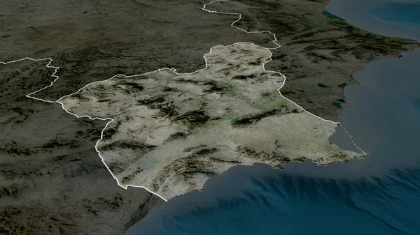 Region Murcia Autonomní Společenství Španělska Přiblížil Zvýraznil Satelitní Snímky Vykreslování — Stock fotografie