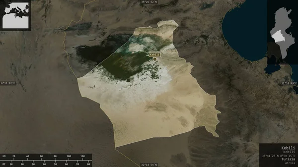 Kebili Κυβερνήτης Της Τυνησίας Δορυφορικές Εικόνες Σχήμα Που Παρουσιάζεται Ενάντια — Φωτογραφία Αρχείου