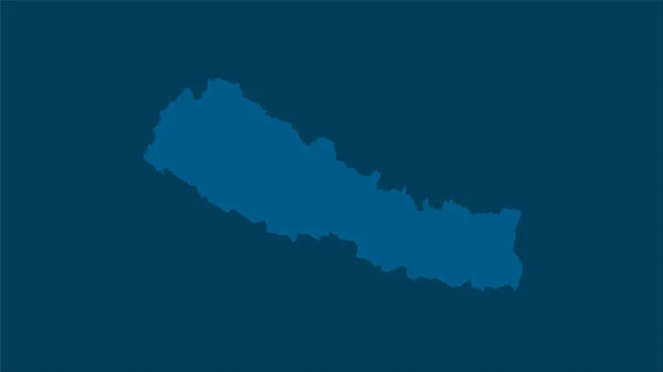 Obszar Nepalu Solidnej Mapie Projekcji Stereograficznej Surowa Kompozycja Warstw Rastrowych — Zdjęcie stockowe