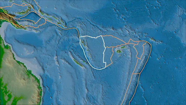 概要バン グリンテンI予測 斜めの変換 の物理的地図上の隣接するプレートの新しいヘブライ語地殻プレートと境界 — ストック写真