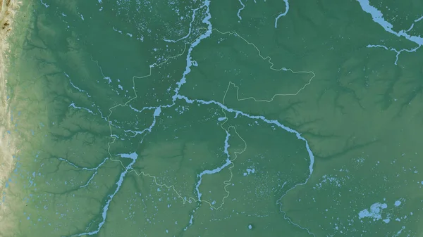 Tyumen 俄罗斯地区 五彩斑斓的湖泊和河流 形状与它的国家相对应 3D渲染 — 图库照片