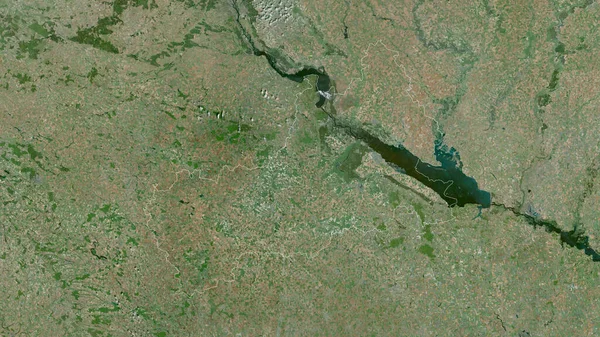 Cherkasy Region Ukraine Satellite Imagery Shape Outlined Its Country Area — Stock Photo, Image