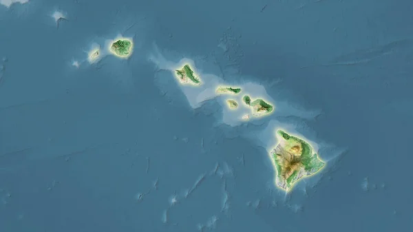 Hawaii Gebiet Der Vereinigten Staaten Auf Der Satelliten Karte Der — Stockfoto