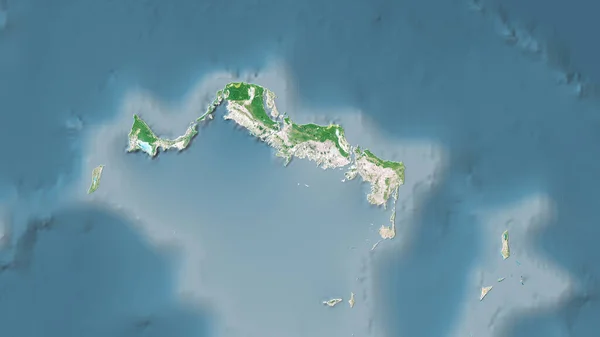 Area Delle Isole Turks Caicos Sulla Mappa Satellitare Nella Proiezione — Foto Stock