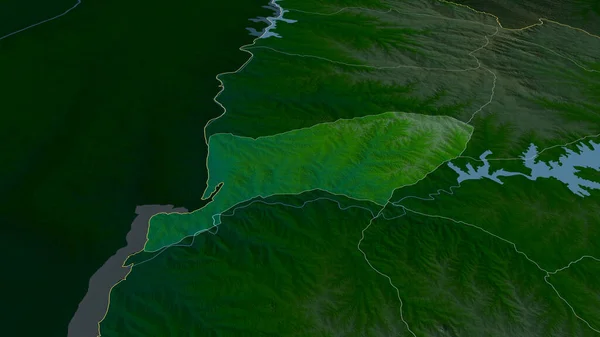 ネグロ ウルグアイの省が拡大し 強調した 主な物理的な風景機能 3Dレンダリング — ストック写真