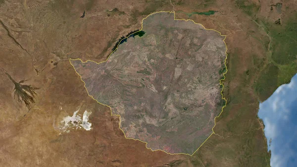 Zimbabue Esbozado Imagen Satelital Alta Resolución — Foto de Stock