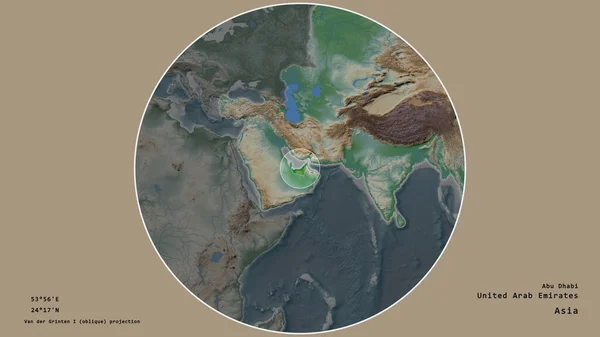 Zona Los Emiratos Árabes Unidos Marcada Con Círculo Mapa Gran — Foto de Stock