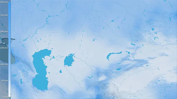 Precipitación Del Mes Más Húmedo Dentro Del Área Kazajstán Proyección —  Fotos de Stock