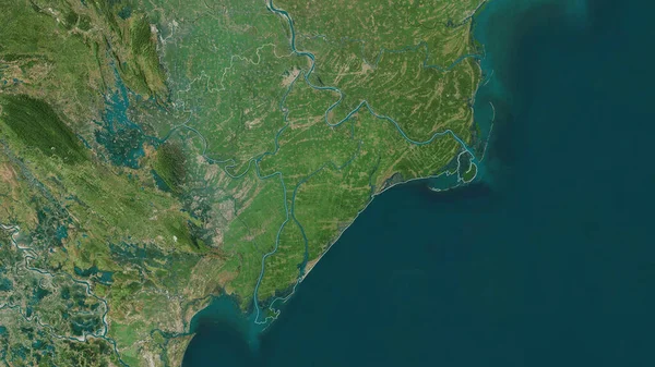 Nam Dinh Province Vietnam Satellite Imagery Shape Outlined Its Country — Stock Photo, Image