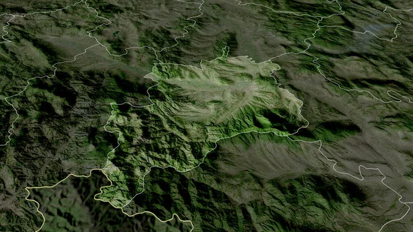 Rasinski District Serbia Zoomed Highlighted Satellite Imagery Rendering — Stock Photo, Image