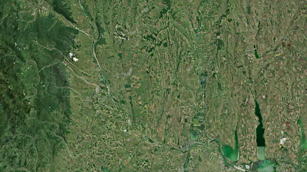 ルーマニアのガラティ郡 衛星画像 形状は その国の領域に対して概説 3Dレンダリング — ストック写真