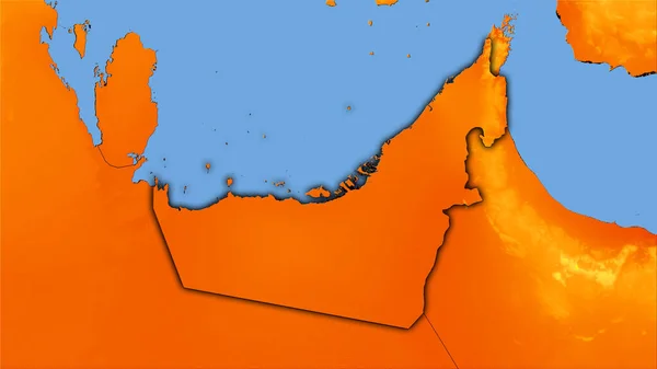 Área Dos Emirados Árabes Unidos Mapa Anual Temperatura Projeção Estereográfica — Fotografia de Stock