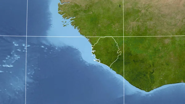 Sierra Leone Grannskap Avlägset Perspektiv Med Kontur Landet Satellitbilder — Stockfoto