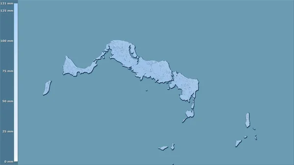 Підготовка Найсухішого Кварталу Районі Островів Турка Кайкоса Стереографічній Проекції Легендою — стокове фото