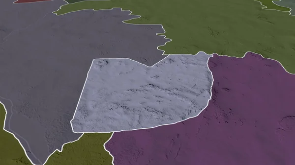 Federalne Terytorium Stołeczne Stan Nigeria Powiększył Podkreślił Kolorowa Wyboista Mapa — Zdjęcie stockowe