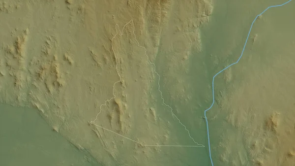 Mwanza District Malawi Colored Shader Data Lakes Rivers Shape Outlined — Stock Photo, Image