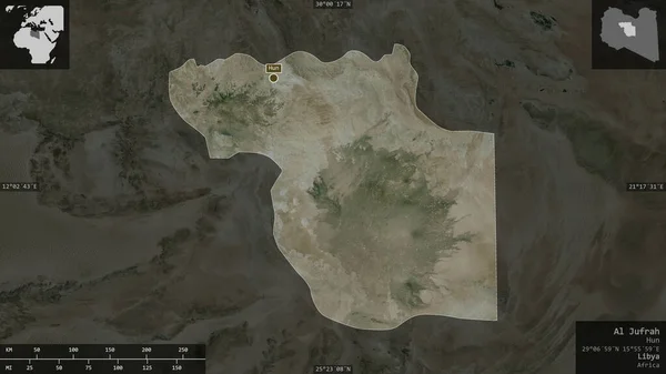 Jufrah District Libye Imagerie Satellite Forme Présentée Contre Zone Pays — Photo
