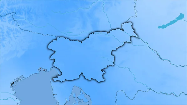 Slovenia Area Sulla Mappa Annuale Delle Precipitazioni Nella Proiezione Stereografica — Foto Stock