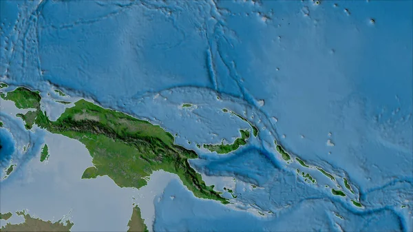 North Bismarck Tectonic Plate Satellite Map Van Der Grinten Projection — 스톡 사진