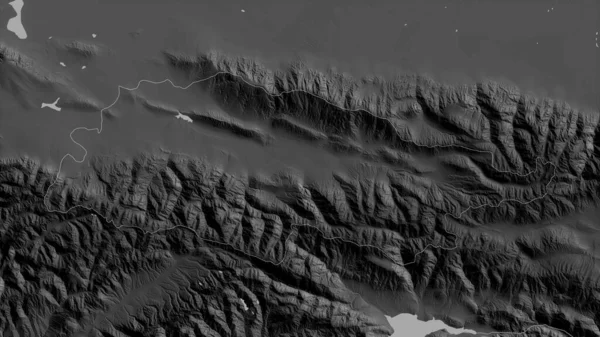 キルギスのタラス県 湖や川とグレースケールの地図 形状は その国の領域に対して概説 3Dレンダリング — ストック写真