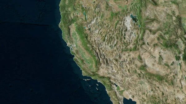 California Statele Unite Ale Americii Imagini Prin Satelit Forma Conturată — Fotografie, imagine de stoc