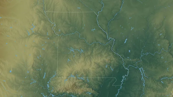 Missouri Staat Van Verenigde Staten Gekleurd Reliëf Met Meren Rivieren — Stockfoto