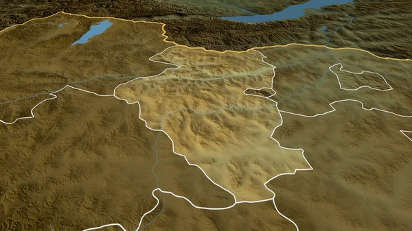 Монголія Провінція Булган Збільшувалась Підкреслювалась Основні Фізичні Особливості Ландшафту Візуалізація — стокове фото
