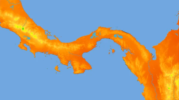 Powierzchnia Panamy Rocznej Mapie Temperatury Projekcji Stereograficznej Surowa Kompozycja Warstw — Zdjęcie stockowe