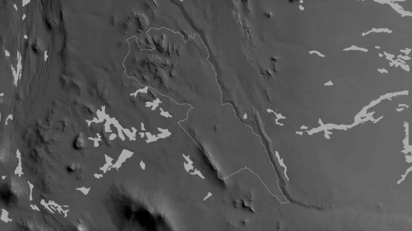 Makueni Condado Quénia Mapa Tons Cinza Com Lagos Rios Forma — Fotografia de Stock