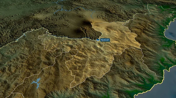 Ryanggang Provincia Della Corea Del Nord Ingrandito Evidenziato Con Capitale — Foto Stock