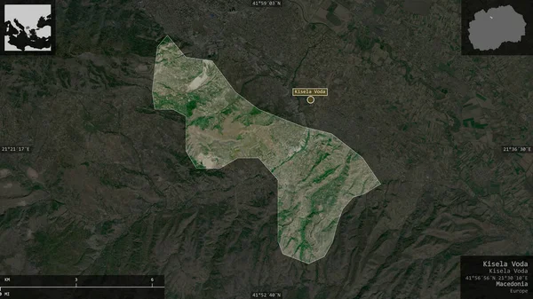 Kisela Voda Gemeinde Mazedonien Satellitenbilder Gestalt Die Sich Mit Informativen — Stockfoto