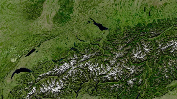 Schweiz Närbild Perspektiv Landet Ingen Översikt Satellitbilder — Stockfoto