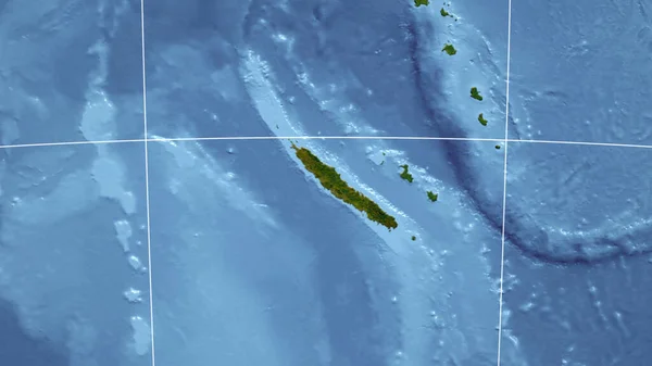 ニューカレドニア アウトラインなしで遠くの視点 衛星画像 — ストック写真