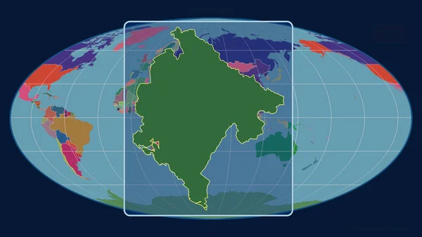 Vista Ampliada Del Esquema Montenegro Con Líneas Perspectiva Frente Mapa — Foto de Stock