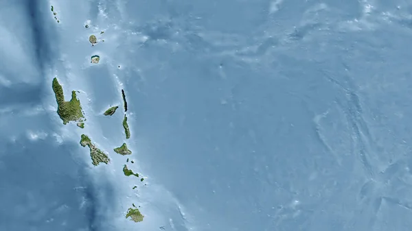 Vanuatu Close Perspective Country Outline Satellite Imagery — Stock Photo, Image