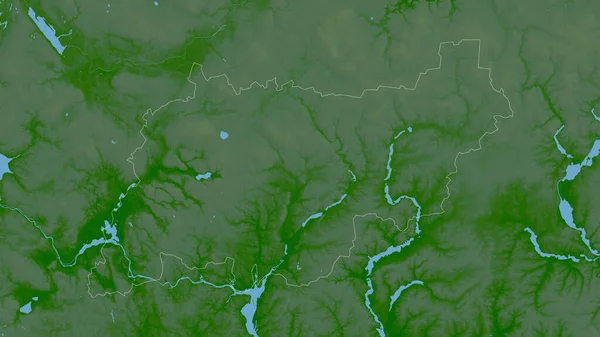 Kostroma Regionen Ryssland Färgade Skuggdata Med Sjöar Och Floder Form — Stockfoto