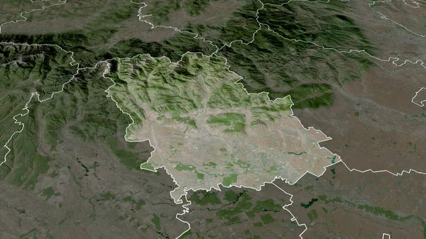 プラホヴァ ルーマニアの郡が拡大し 強調した 衛星画像 3Dレンダリング — ストック写真