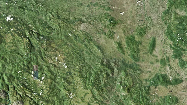 モラヴィッキー セルビアの地区 衛星画像 形状は その国の領域に対して概説 3Dレンダリング — ストック写真