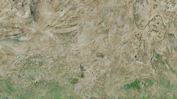Darfour Nord État Soudan Imagerie Satellite Forme Tracée Contre Zone — Photo