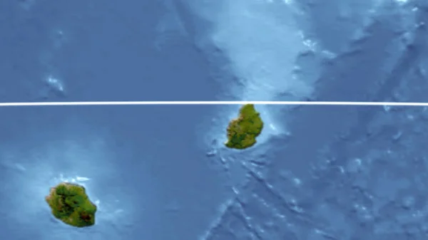 Mauritius Neighborhood Distant Perspective Outline Satellite Imagery — Stock Photo, Image