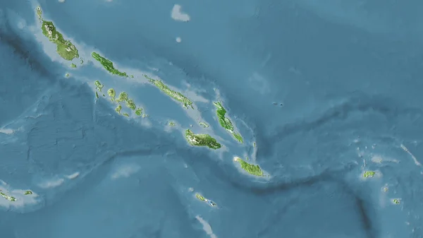 Salomonöarna Område Satelliten Karta Stereografisk Projektion Sammansättning Rasterskikt — Stockfoto