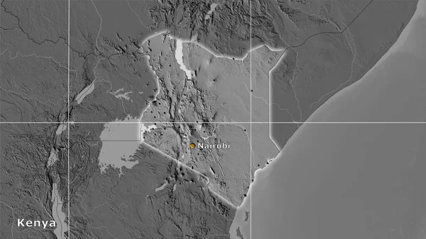 Área Kenia Mapa Elevación Del Bilevel Proyección Estereográfica Composición Principal —  Fotos de Stock